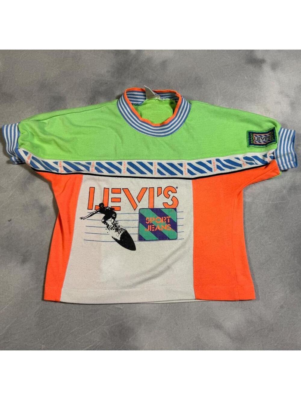 Vintage early 90s Little Levi’s Sport Neon Surf Shirt Youth Medium / Large